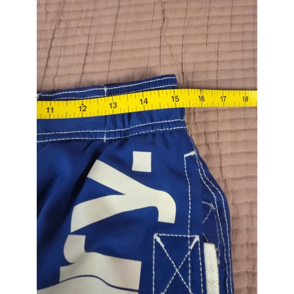 Superdry Mens Graphic Regular Swimming Shorts Med Navy Blue Polyester Spellout